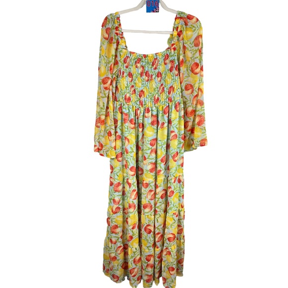 Eloquii Smocked Bodice Maxi Dress Peaches NWT 14/16 - Picture 4 of 9